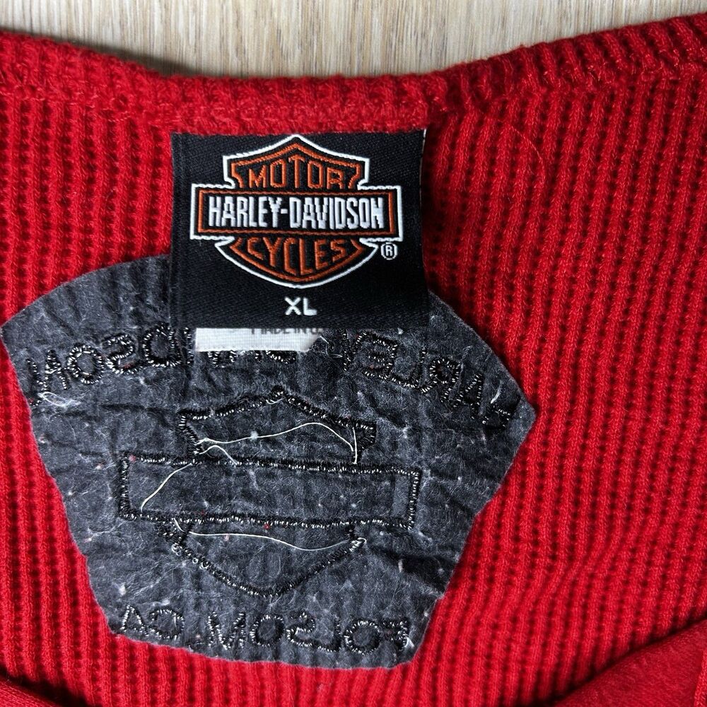 Harley Davidson  Long Sleeved Thermal Womens Sz X Large Red - Picture 2 of 8